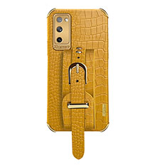 Coque Luxe Cuir Housse Etui XD5 pour Samsung Galaxy S20 FE 4G Jaune