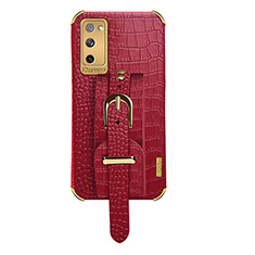 Coque Luxe Cuir Housse Etui XD5 pour Samsung Galaxy S20 FE 5G Rouge