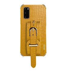 Coque Luxe Cuir Housse Etui XD5 pour Samsung Galaxy S20 Jaune