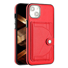 Coque Luxe Cuir Housse Etui Y01B pour Apple iPhone 13 Rouge