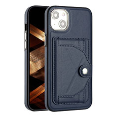 Coque Luxe Cuir Housse Etui Y01B pour Apple iPhone 14 Bleu