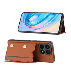 Coque Luxe Cuir Housse Etui Y01B pour Huawei Honor X8a 4G Marron