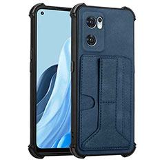 Coque Luxe Cuir Housse Etui Y01B pour OnePlus Nord CE 2 5G Bleu