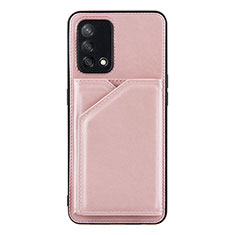 Coque Luxe Cuir Housse Etui Y01B pour Oppo A74 4G Or Rose