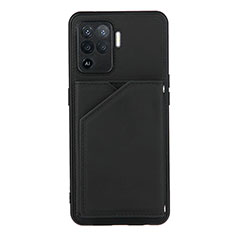 Coque Luxe Cuir Housse Etui Y01B pour Oppo A94 4G Noir