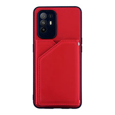 Coque Luxe Cuir Housse Etui Y01B pour Oppo A94 5G Rouge