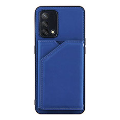 Coque Luxe Cuir Housse Etui Y01B pour Oppo A95 4G Bleu