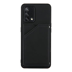 Coque Luxe Cuir Housse Etui Y01B pour Oppo A95 4G Noir