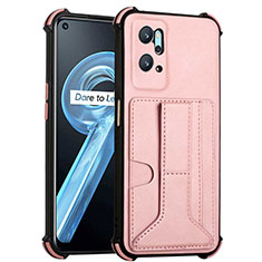 Coque Luxe Cuir Housse Etui Y01B pour Oppo A96 4G Or Rose