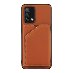 Coque Luxe Cuir Housse Etui Y01B pour Oppo F19 Marron