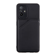 Coque Luxe Cuir Housse Etui Y01B pour Oppo F19 Pro+ Plus 5G Noir