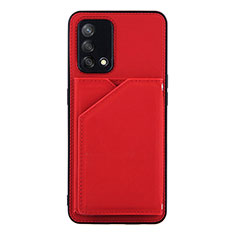 Coque Luxe Cuir Housse Etui Y01B pour Oppo F19 Rouge