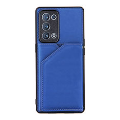 Coque Luxe Cuir Housse Etui Y01B pour Oppo Reno6 Pro+ Plus 5G Bleu