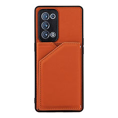 Coque Luxe Cuir Housse Etui Y01B pour Oppo Reno6 Pro+ Plus 5G Marron