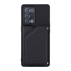 Coque Luxe Cuir Housse Etui Y01B pour Oppo Reno6 Pro+ Plus 5G Noir