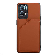 Coque Luxe Cuir Housse Etui Y01B pour Oppo Reno7 Pro 5G Marron