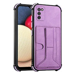 Coque Luxe Cuir Housse Etui Y01B pour Samsung Galaxy A03s Violet