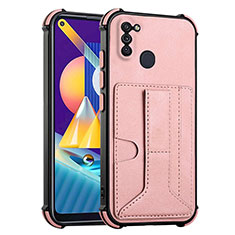 Coque Luxe Cuir Housse Etui Y01B pour Samsung Galaxy A11 Or Rose