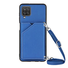 Coque Luxe Cuir Housse Etui Y01B pour Samsung Galaxy A12 5G Bleu
