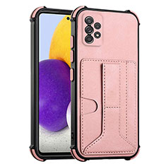 Coque Luxe Cuir Housse Etui Y01B pour Samsung Galaxy A52 4G Or Rose