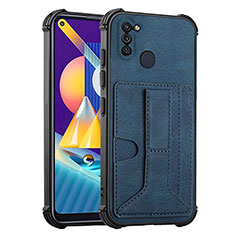 Coque Luxe Cuir Housse Etui Y01B pour Samsung Galaxy M11 Bleu