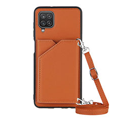 Coque Luxe Cuir Housse Etui Y01B pour Samsung Galaxy M12 Marron