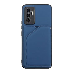 Coque Luxe Cuir Housse Etui Y01B pour Vivo V23e 5G Bleu