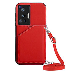 Coque Luxe Cuir Housse Etui Y01B pour Vivo X70 Pro 5G Rouge