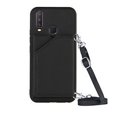 Coque Luxe Cuir Housse Etui Y01B pour Vivo Y12 Noir