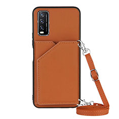 Coque Luxe Cuir Housse Etui Y01B pour Vivo Y12A Marron