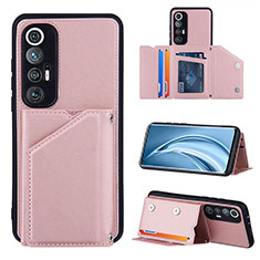 Coque Luxe Cuir Housse Etui Y01B pour Xiaomi Mi 10S 5G Or Rose