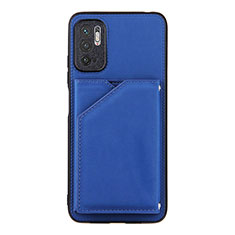 Coque Luxe Cuir Housse Etui Y01B pour Xiaomi POCO M3 Pro 5G Bleu