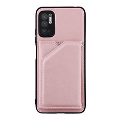 Coque Luxe Cuir Housse Etui Y01B pour Xiaomi POCO M3 Pro 5G Or Rose