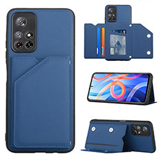 Coque Luxe Cuir Housse Etui Y01B pour Xiaomi Poco M4 Pro 5G Bleu