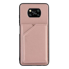 Coque Luxe Cuir Housse Etui Y01B pour Xiaomi Poco X3 Pro Or Rose