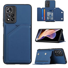 Coque Luxe Cuir Housse Etui Y01B pour Xiaomi Poco X4 NFC Bleu