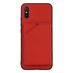 Coque Luxe Cuir Housse Etui Y01B pour Xiaomi Redmi 9AT Rouge