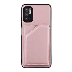 Coque Luxe Cuir Housse Etui Y01B pour Xiaomi Redmi Note 10 5G Or Rose