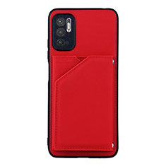 Coque Luxe Cuir Housse Etui Y01B pour Xiaomi Redmi Note 10 5G Rouge