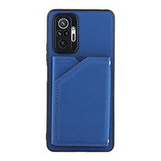 Coque Luxe Cuir Housse Etui Y01B pour Xiaomi Redmi Note 10 Pro Max Bleu