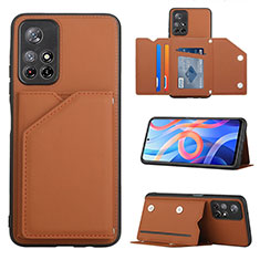 Coque Luxe Cuir Housse Etui Y01B pour Xiaomi Redmi Note 11S 5G Marron