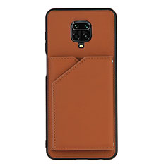 Coque Luxe Cuir Housse Etui Y01B pour Xiaomi Redmi Note 9S Marron