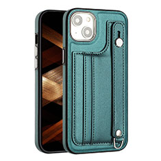 Coque Luxe Cuir Housse Etui Y02B pour Apple iPhone 14 Vert