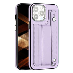 Coque Luxe Cuir Housse Etui Y02B pour Apple iPhone 15 Pro Violet Clair