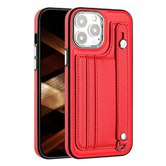 Coque Luxe Cuir Housse Etui Y02B pour Apple iPhone 16 Pro Max Rouge