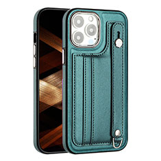 Coque Luxe Cuir Housse Etui Y02B pour Apple iPhone 16 Pro Max Vert