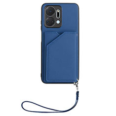 Coque Luxe Cuir Housse Etui Y02B pour Huawei Honor X7a Bleu