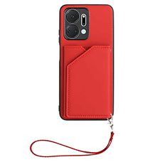 Coque Luxe Cuir Housse Etui Y02B pour Huawei Honor X7a Rouge