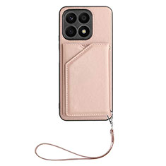 Coque Luxe Cuir Housse Etui Y02B pour Huawei Honor X8a 4G Or Rose