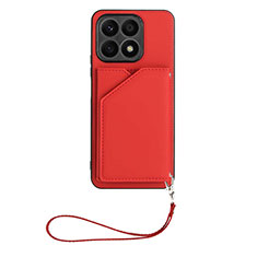 Coque Luxe Cuir Housse Etui Y02B pour Huawei Honor X8a 4G Rouge